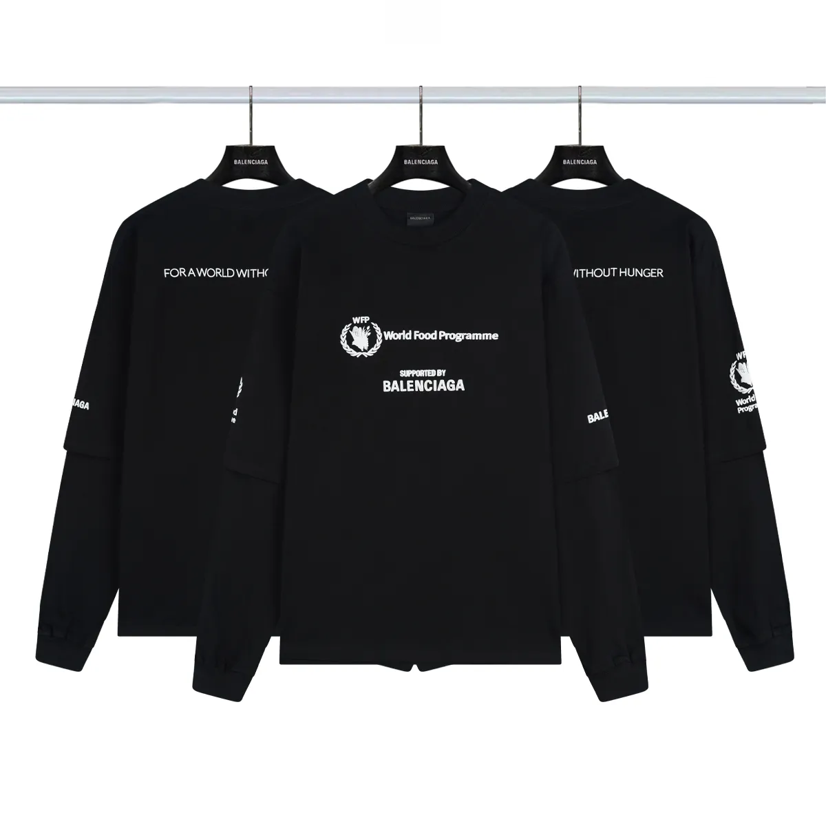 Balenciaga 💰P110 Authentic Classic 32s 240g +Sizes ＋ Logo :Black Size：Xs-L